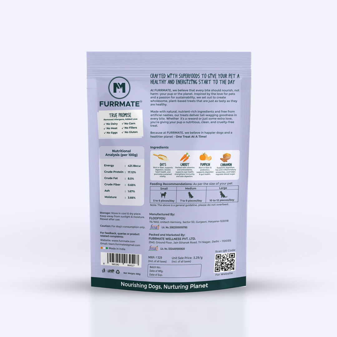 Vegan Treats (Carrot & Pumpkin Bites) 100g