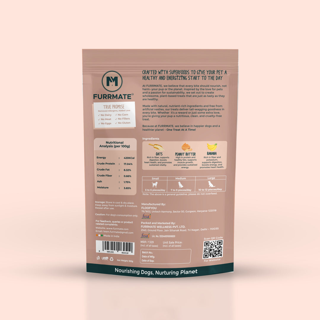 Vegan Treats (Peanut Butter & Banana Bites) 100g